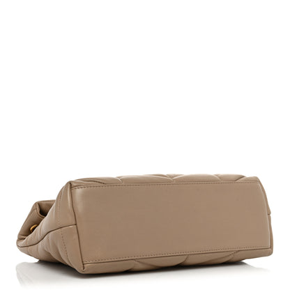 Saint Laurent Lambskin Quilted Small Loulou Puffer Monogram Chain Satchel Dark Beige 4 of 15