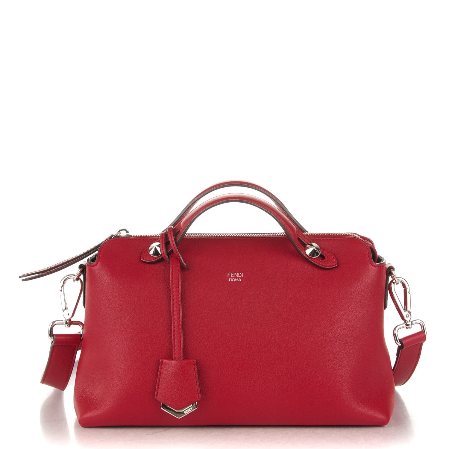 Fendi Vitello Dolce Marmol Medium By The Way Boston Bag Ciliegia 1 of 7