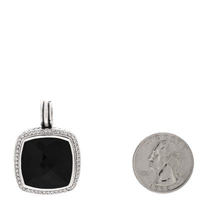 David Yurman Sterling Silver Diamond Black Onyx 20mm Albion Pendant 2 of 4
