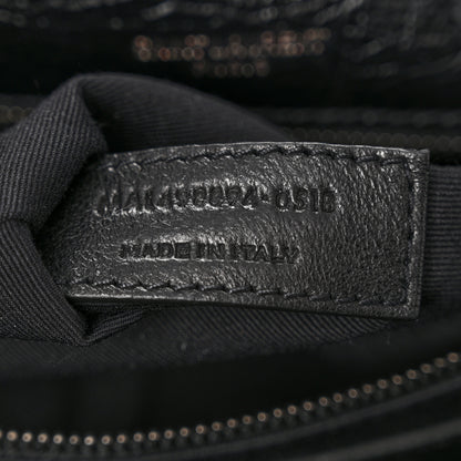 Saint Laurent Crinkled Calfskin Matelasse Monogram Medium Niki Chain Satchel Black 7 of 10