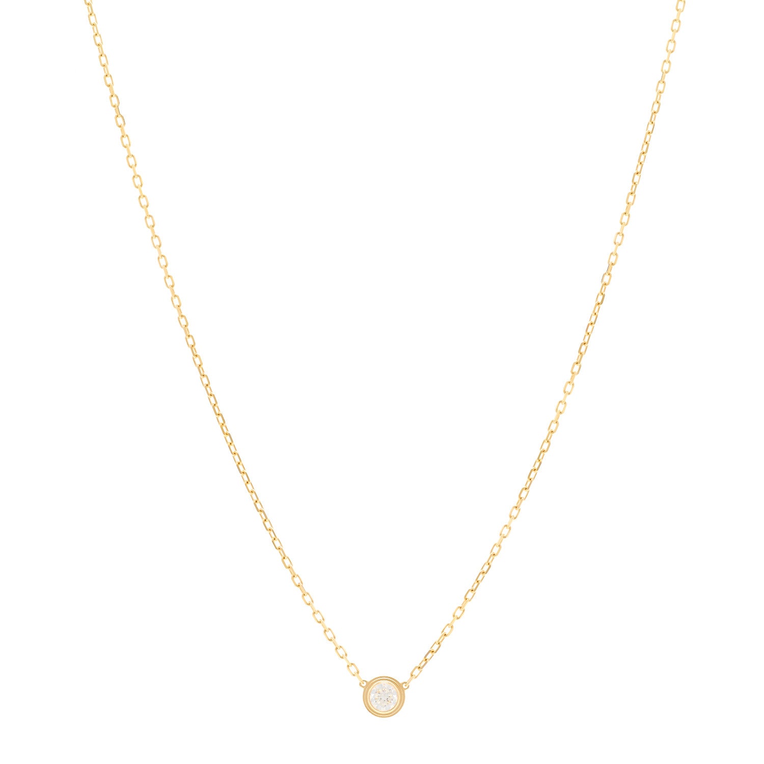 Cartier 18K Yellow Gold Diamond LM D'Amour Pendant Necklace 1 of 5