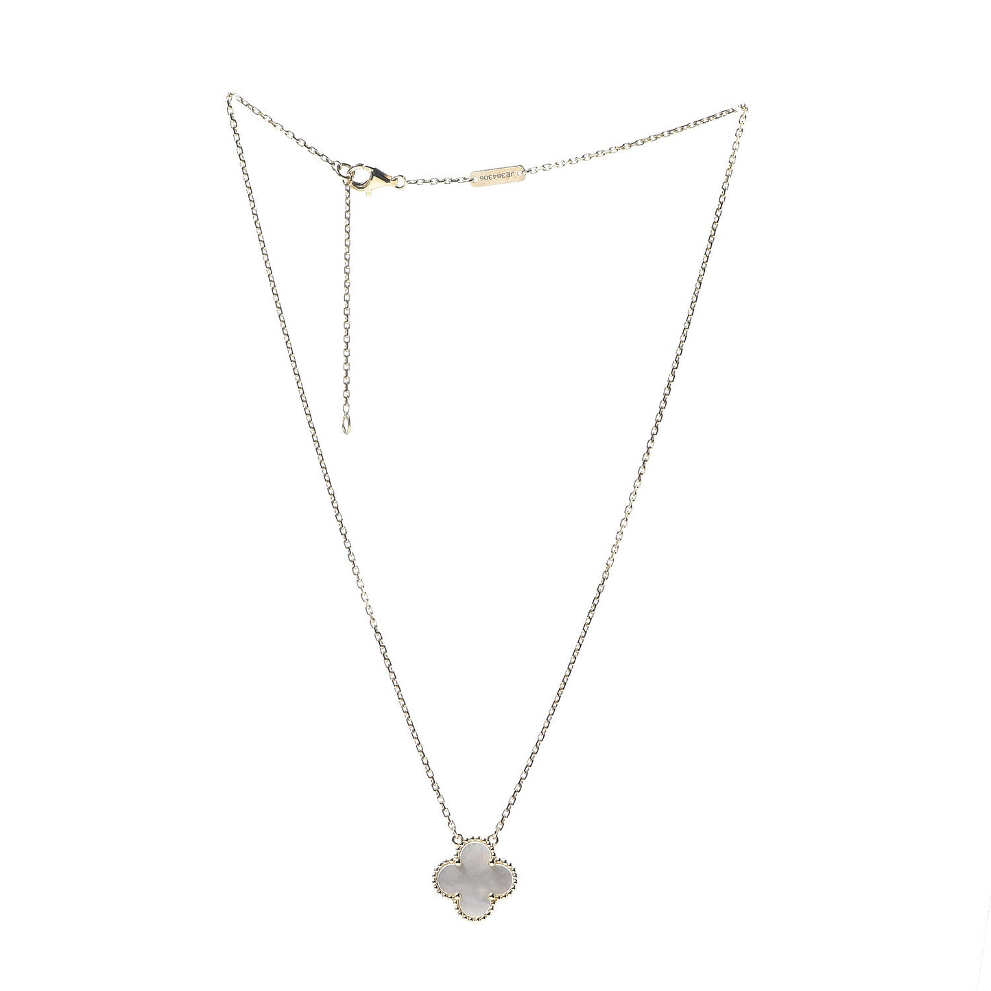 18K Yellow Gold Mother of Pearl Vintage Alhambra Pendant Necklace