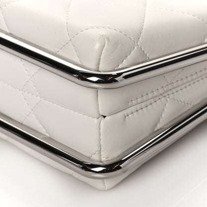 Chanel Quilted Lambskin Metal Bar Clutch Bag White 10 of 11