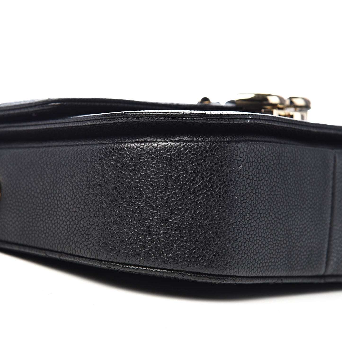 Grained Calfskin Quilted Small Cuba Top Handle Flap Black