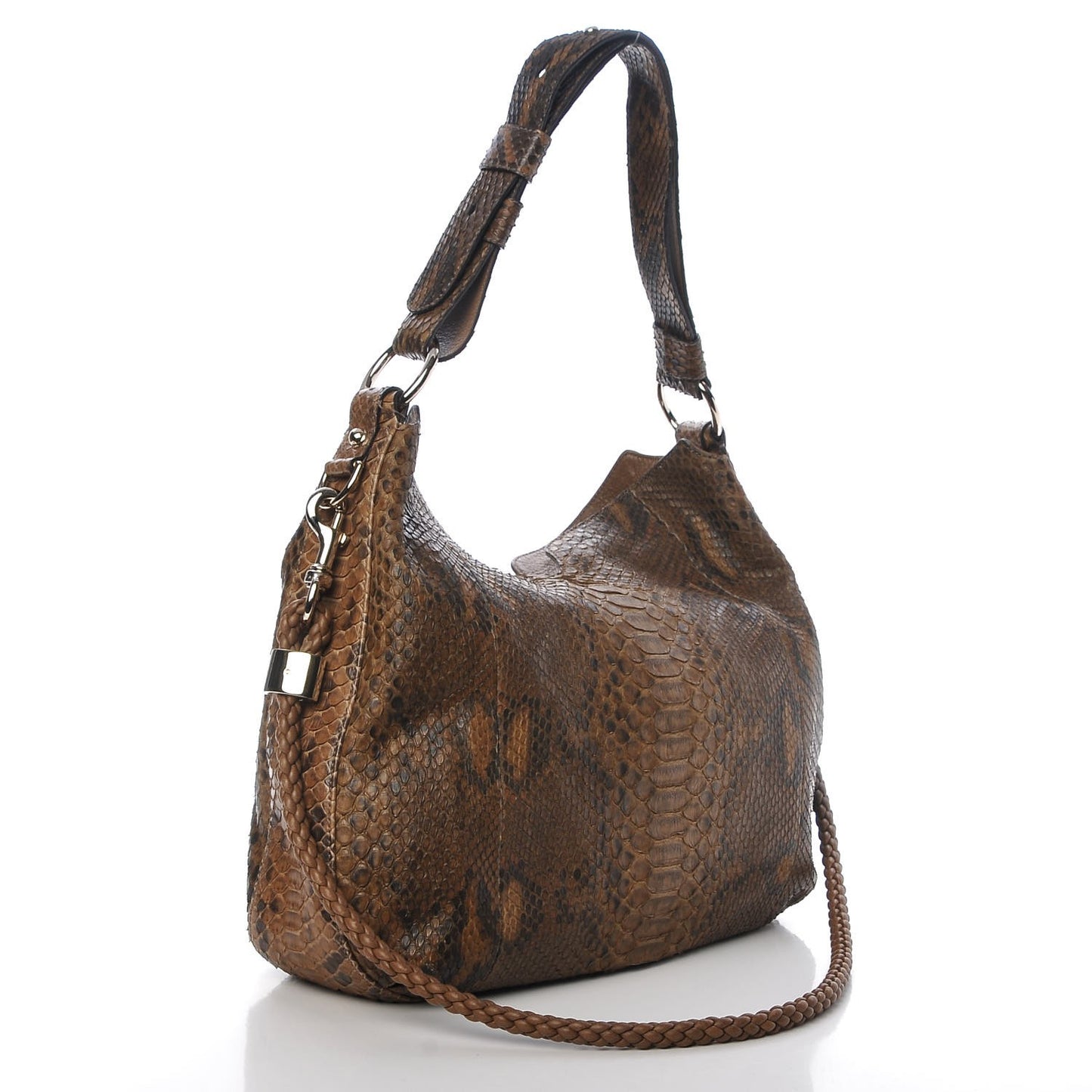 Python Medium G Wave Shoulder Bag Caramel