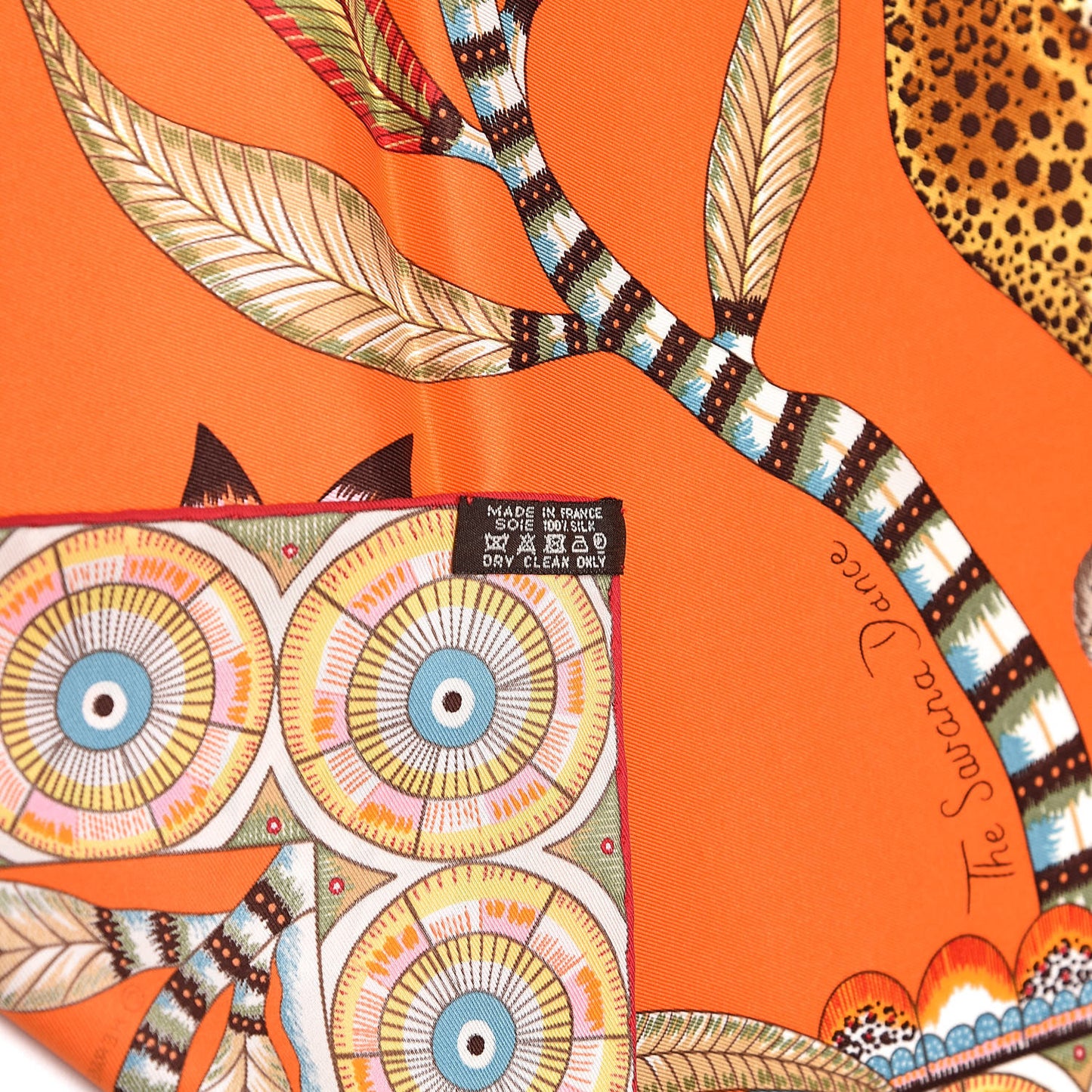 Silk Savana Dance Scarf 70 Orange Vert Jaune