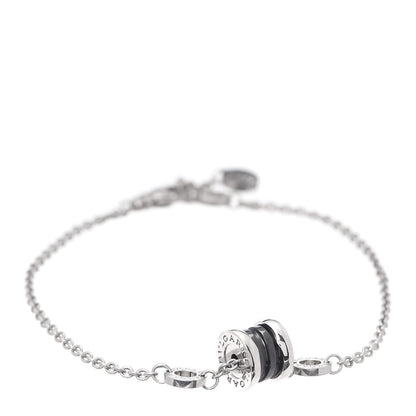 Bulgari Sterling Silver Black Ceramic Save the Children Bracelet ML 1 of 6
