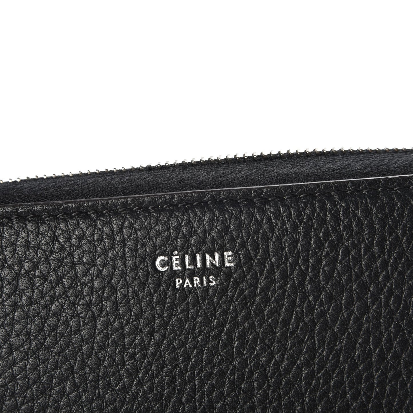 Calfskin Large Zip Around Multifunction Wallet Black Citron