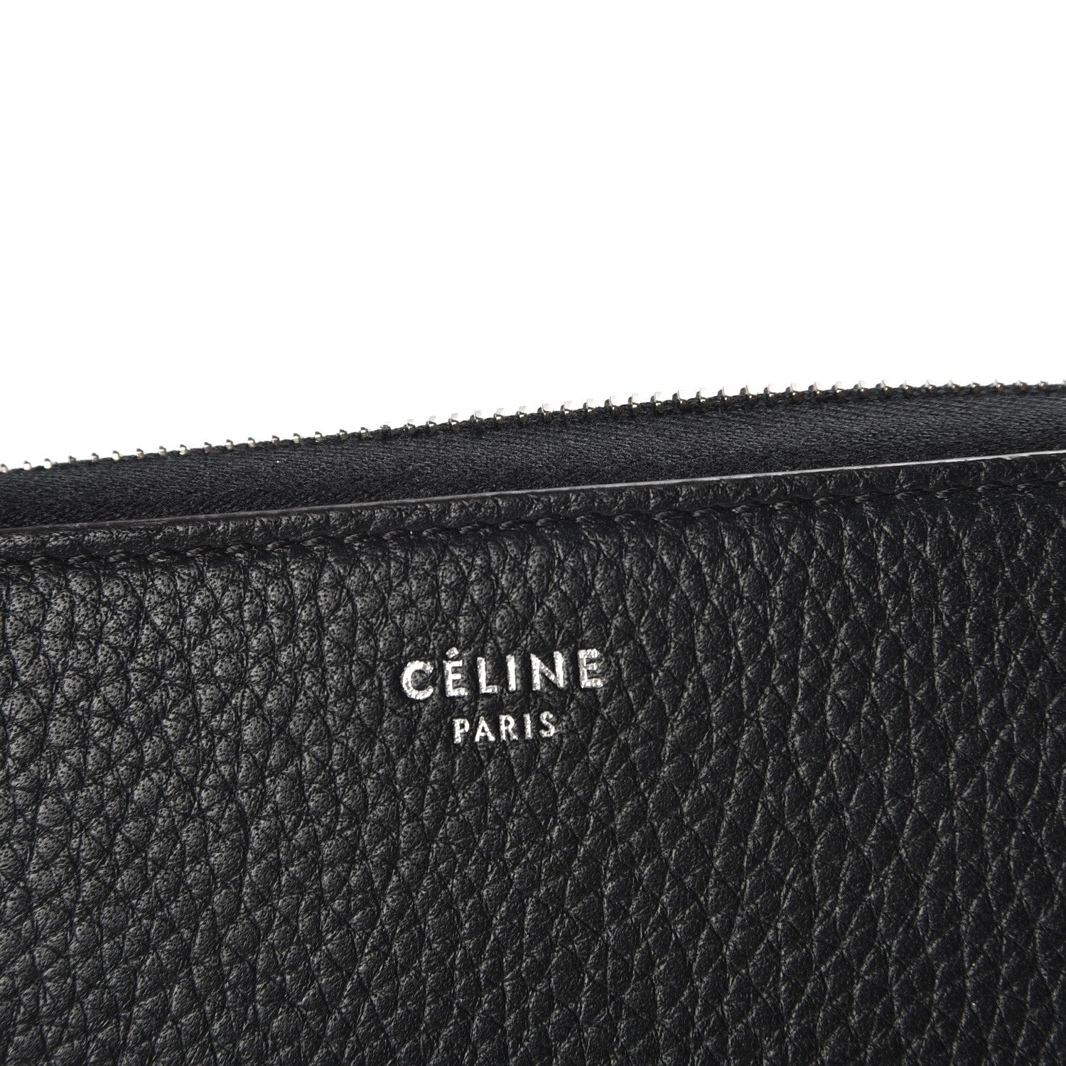Celine Calfskin Large Zip Around Multifunction Wallet Black Citron 7 of 9