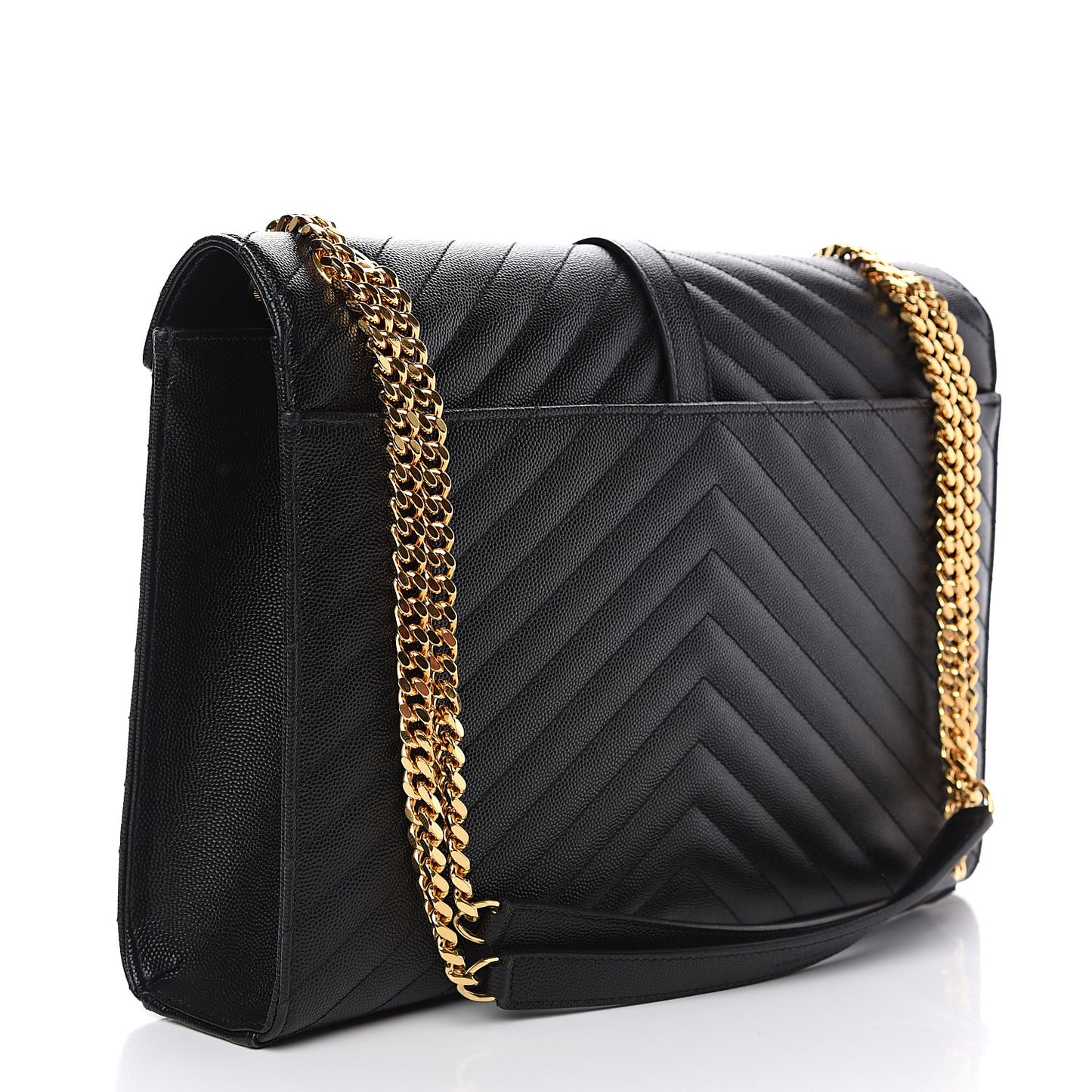 Grain De Poudre Matelasse Chevron Large Monogram Satchel Black