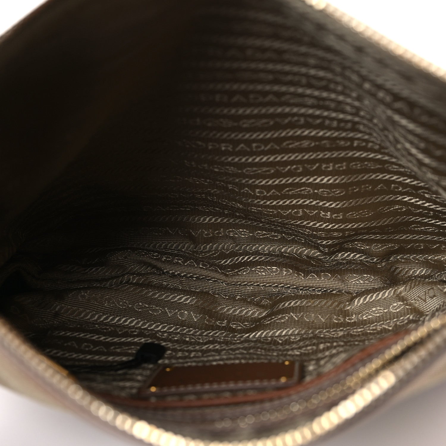 Prada Jacquard Logo Flat Messenger Bag Corda Brandy 5 of 8