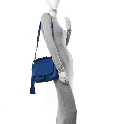 Gucci Calfskin Medium Nouveau Fringe Shoulder Bag Blue 2 of 10