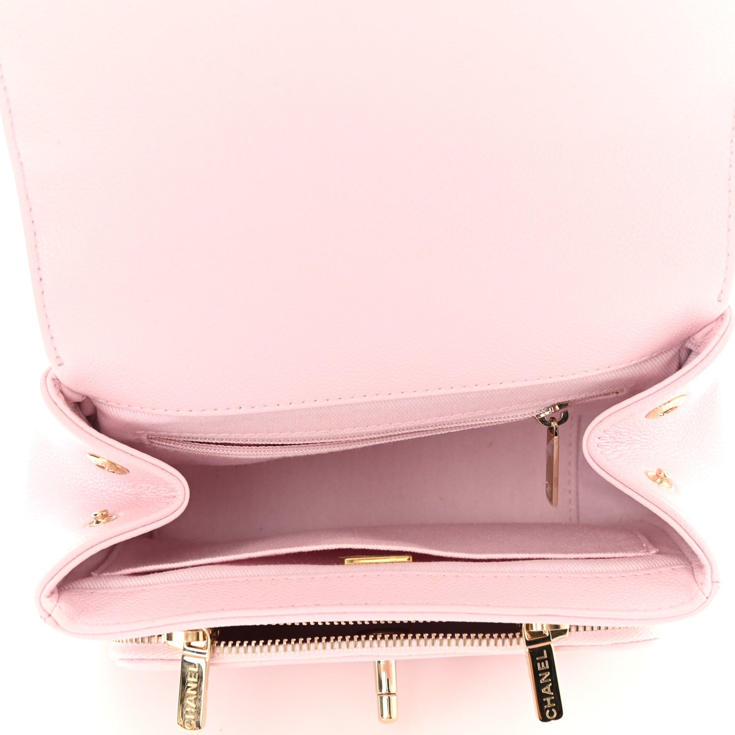 Caviar Quilted Small Business Affinity Flap Light Pink