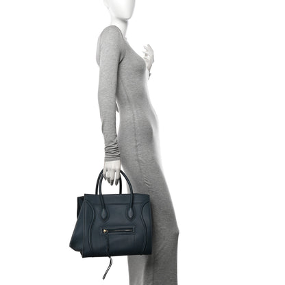 Celine Supple Calfskin Medium Phantom Luggage Blue 2 of 11