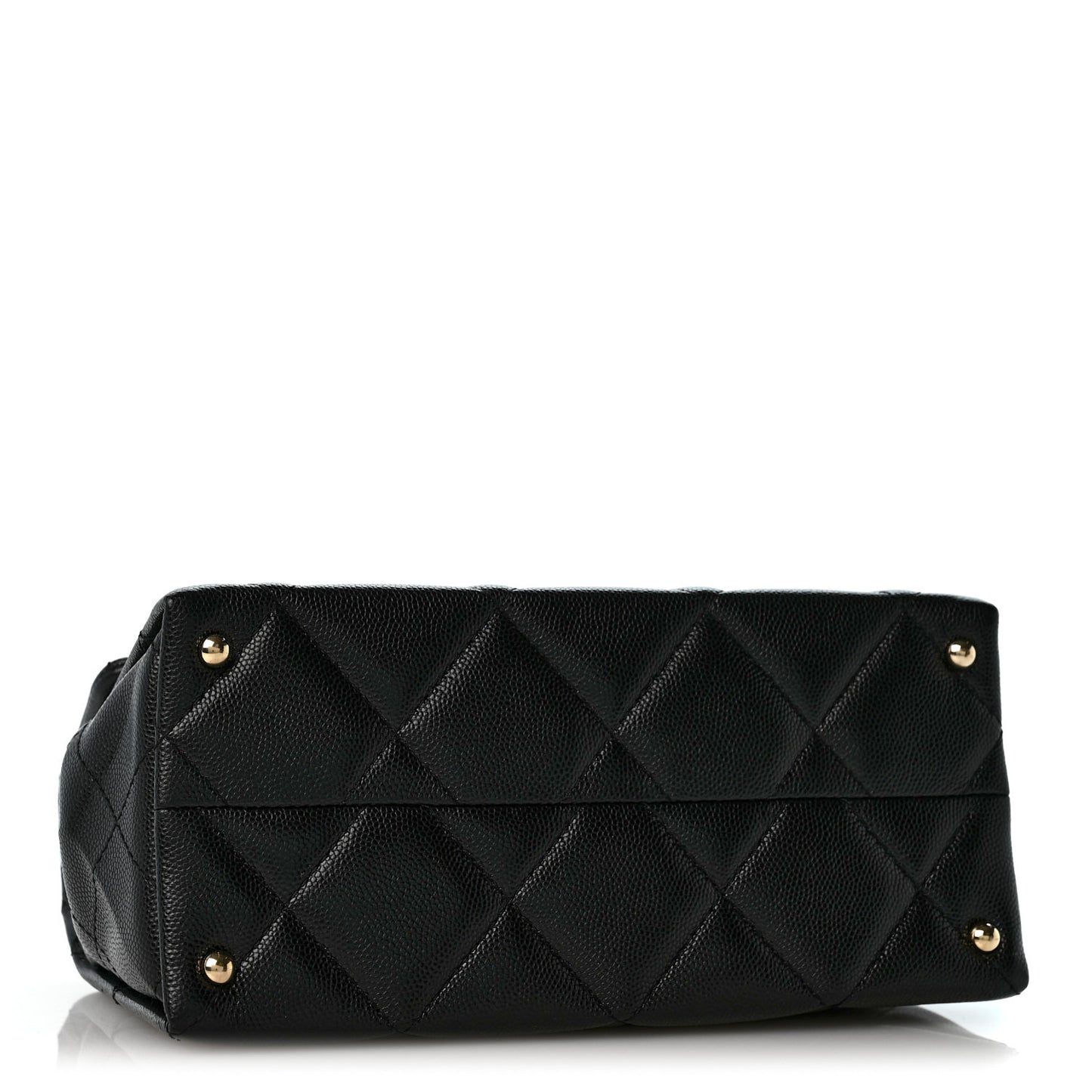 Caviar Quilted Mini Retro Twist Top Handle Flap Black