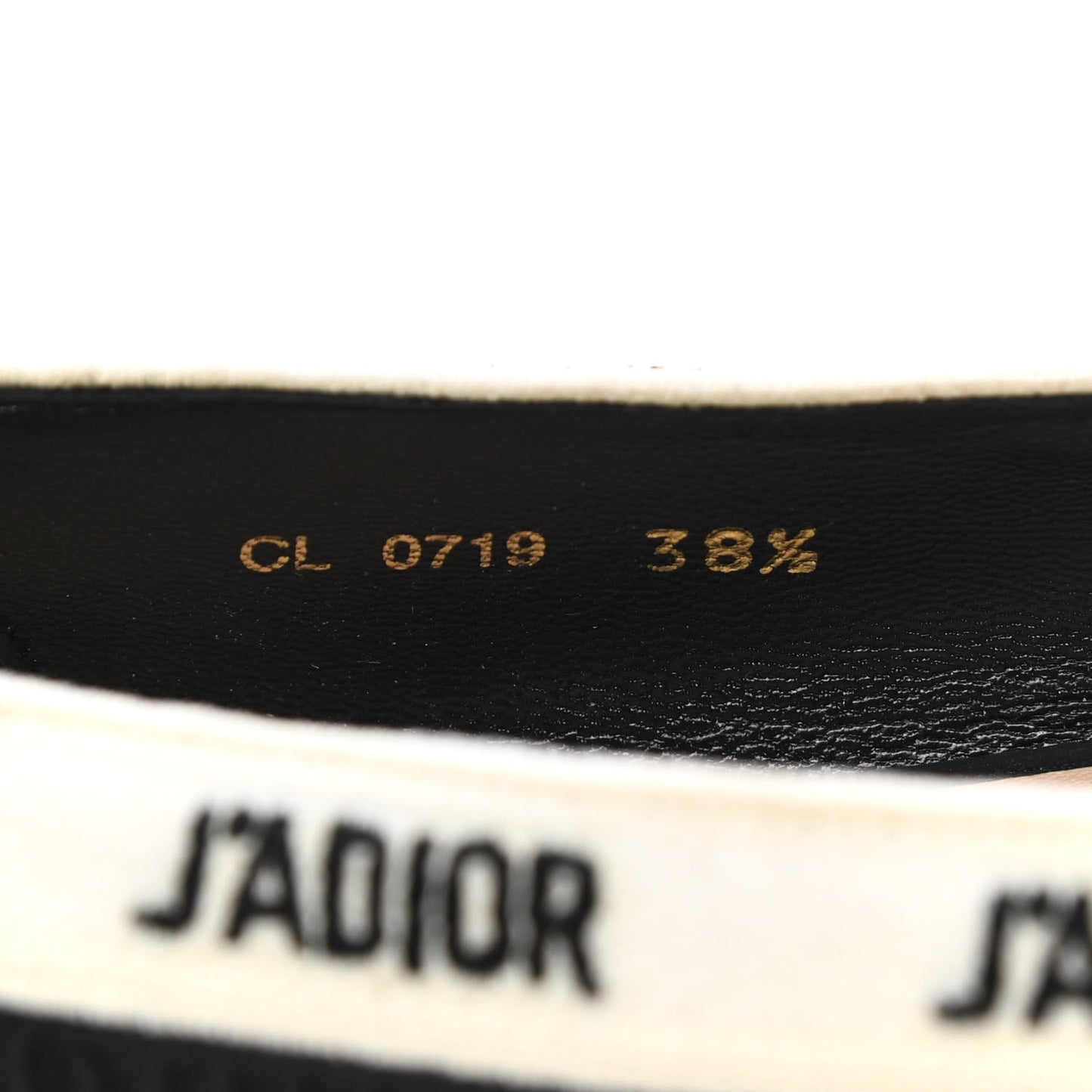 Fabric Ribbon Embroidered J'Adior Ballet Flats 38.5 Black