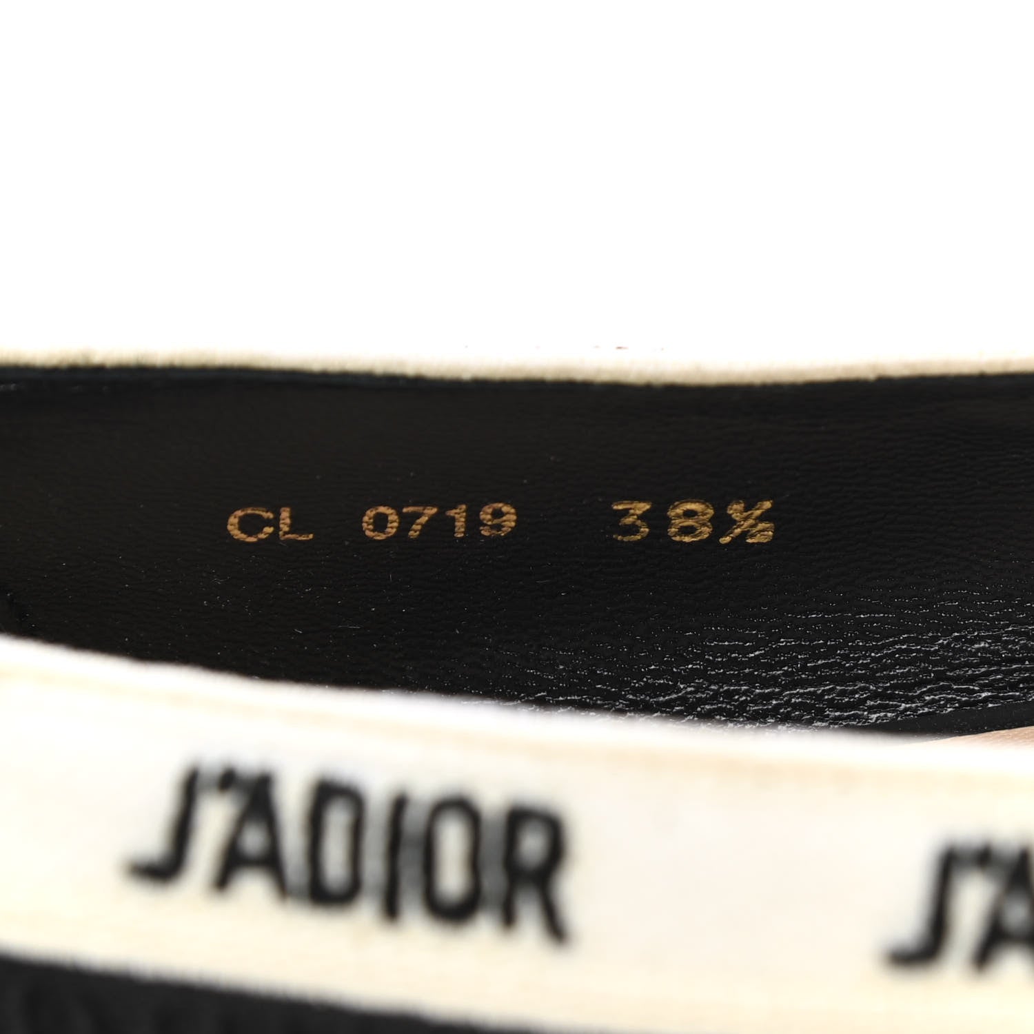 Christian Dior Fabric Ribbon Embroidered J'Adior Ballet Flats 38.5 Black 8 of 9