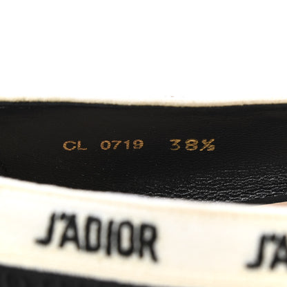 Christian Dior Fabric Ribbon Embroidered J'Adior Ballet Flats 38.5 Black 8 of 9