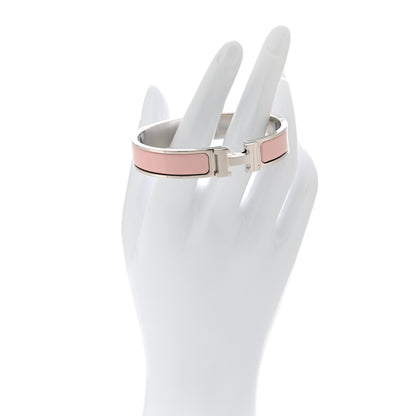 Hermes Enamel Narrow Clic Clac H Bracelet GM Rose Cassatta 2 of 6