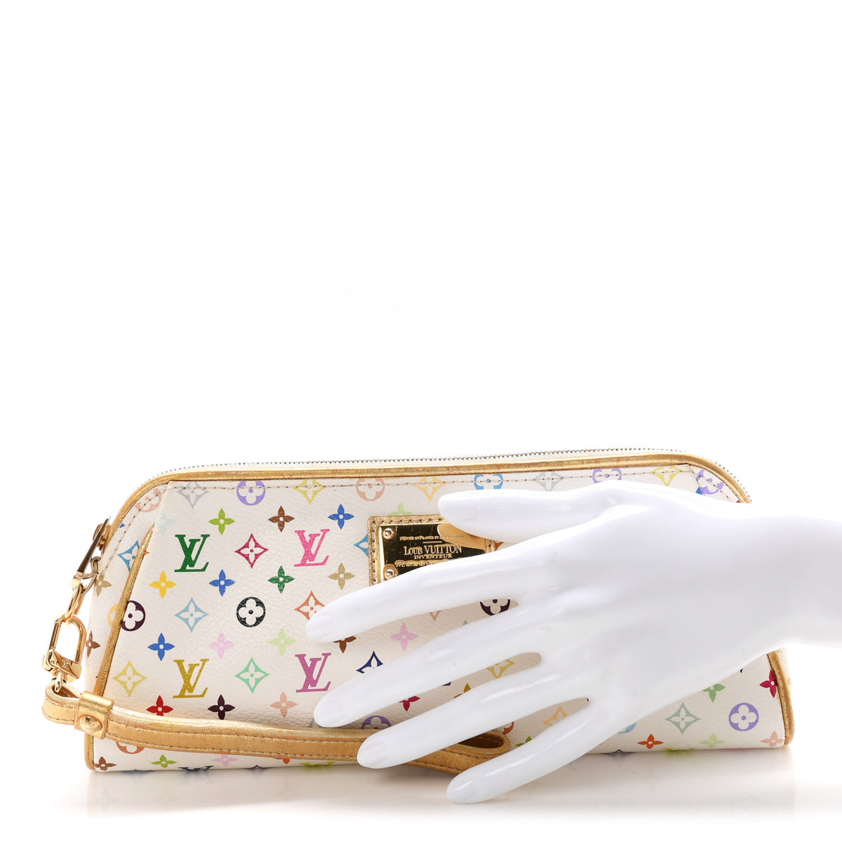 Louis Vuitton Monogram Multicolor Kate Clutch White 2 of 7