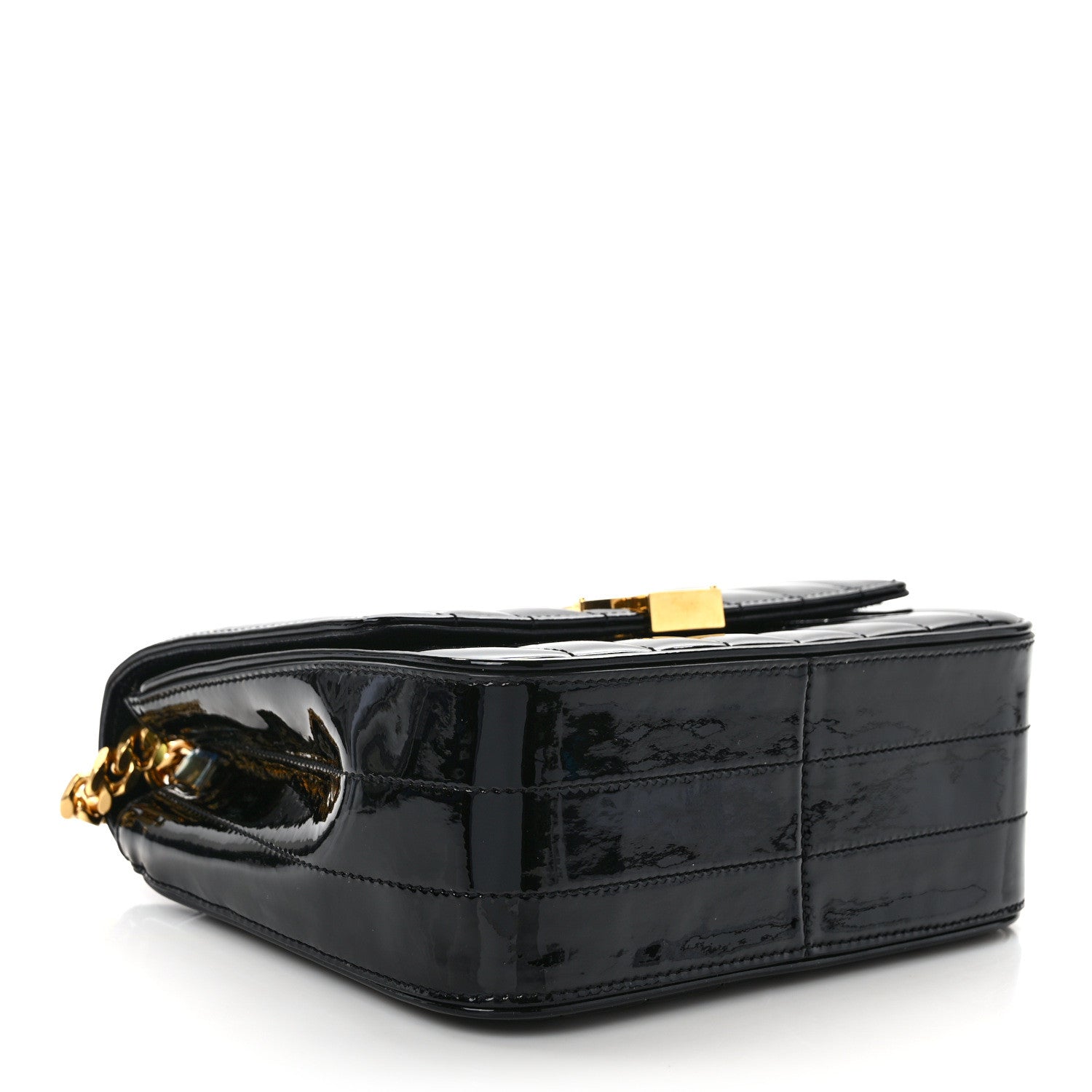 Saint Laurent Patent Calfskin Matelasse Monogram Medium Vicky Chain Bag Black 4 of 10