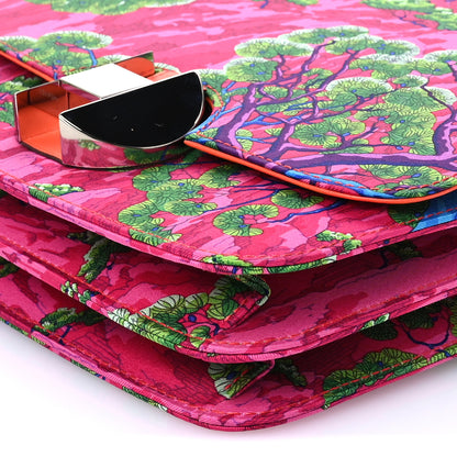 Hermes Swift Silk Sieste Au Paradis 2002 20 Fuchsia Bleu Orange Poppy 10 of 11