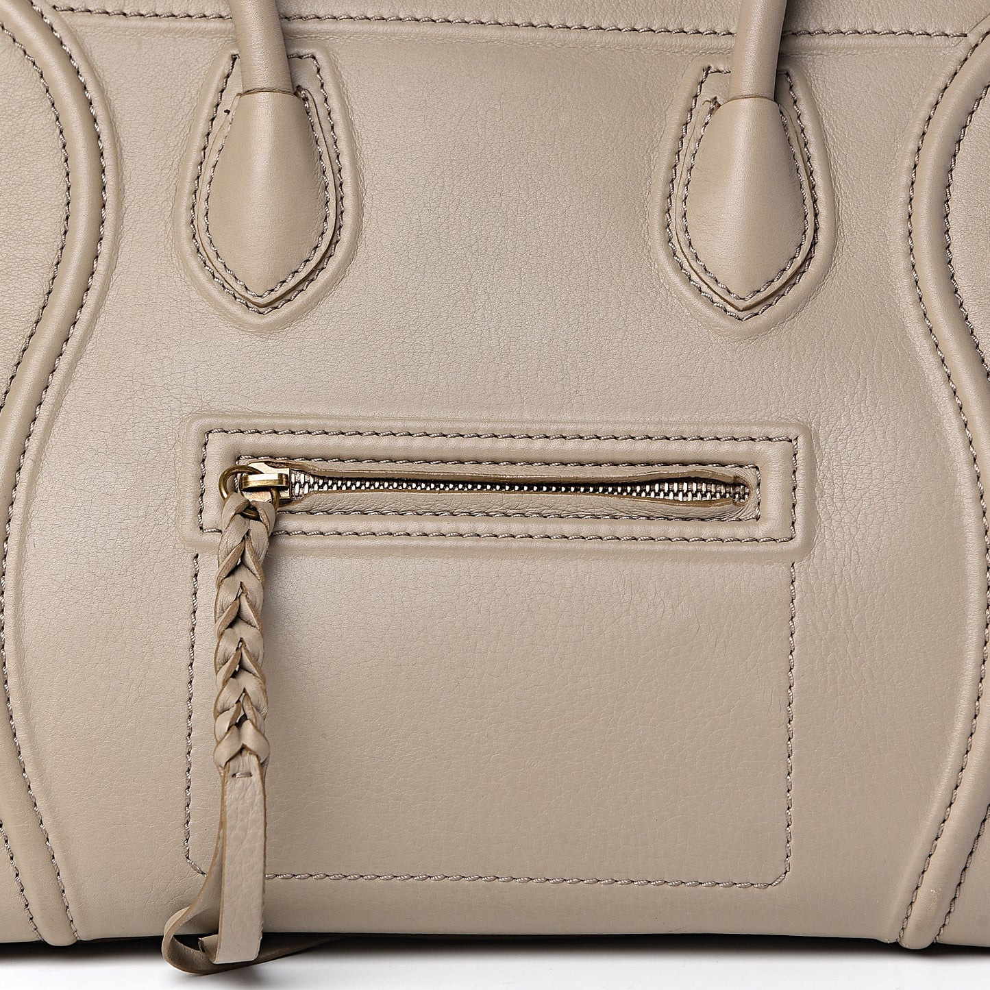 Supple Calfskin Medium Phantom Luggage Beige