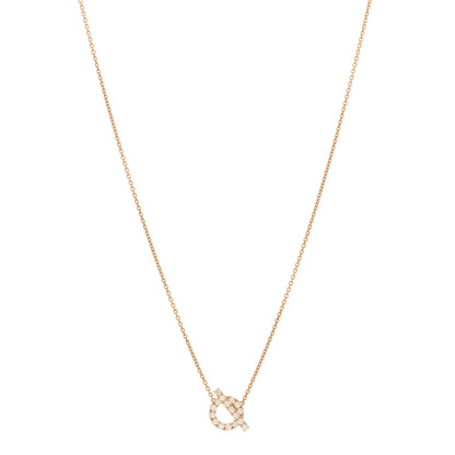 Hermes 18K Rose Gold Diamond Finesse Pendant Necklace 1 of 3