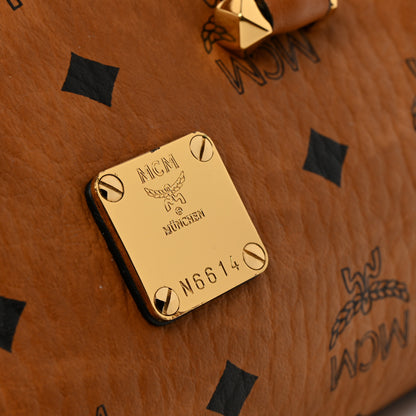 MCM Visetos Mini Boston Bag Cognac 13 of 15