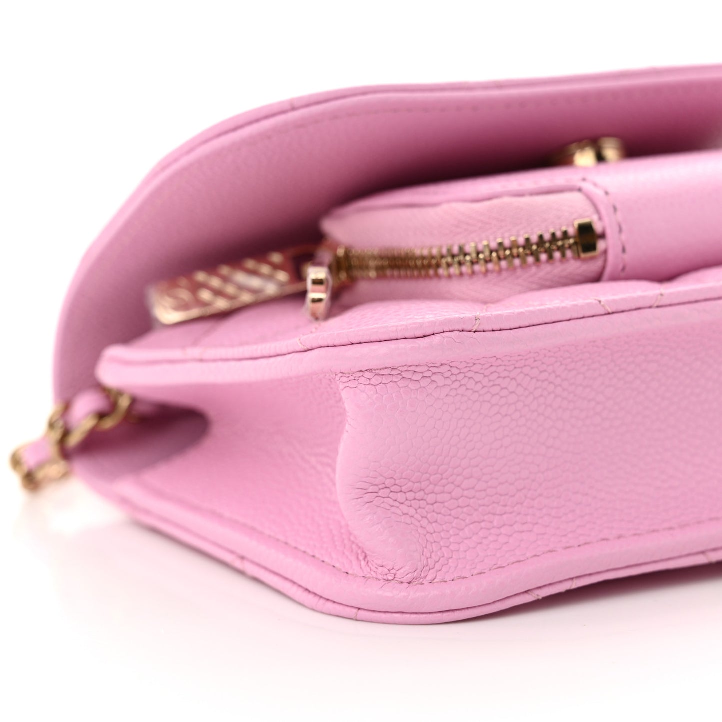 Caviar Quilted Business Affinity Clutch With Chain Flap Lilac