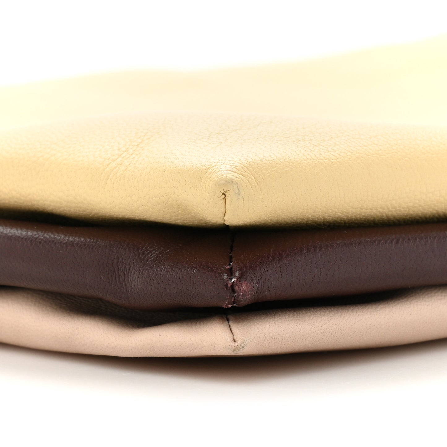 Lambskin Soft Trio Zipped Bag Vanilla