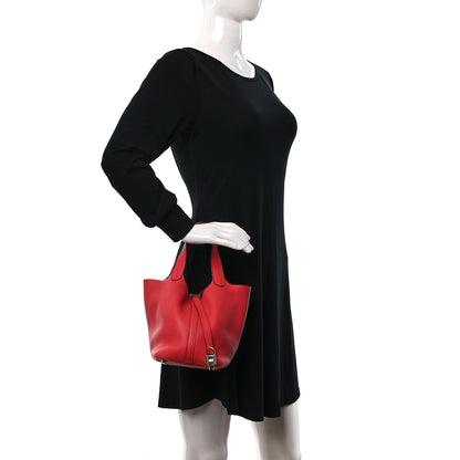 Hermes Taurillon Clemence Picotin Lock 18 PM Bougainvillea 2 of 12