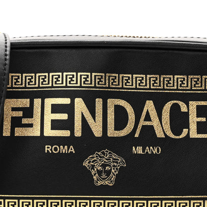 Fendi X VERSACE Vitello Cover Fendace Medusa Small Camera Case Black Gold 8 of 10