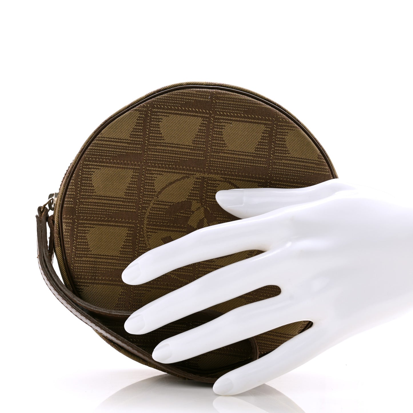 Nylon Travel Round Pouch Brown
