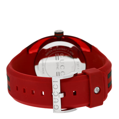 Gucci Stainless Steel Rubber 46mm Sync Web Quartz Watch Red 3 of 4