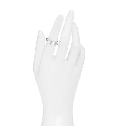 Cartier 18K White Gold Diamond 4mm LOVE Wedding Band Ring 53 6.5 2 of 4