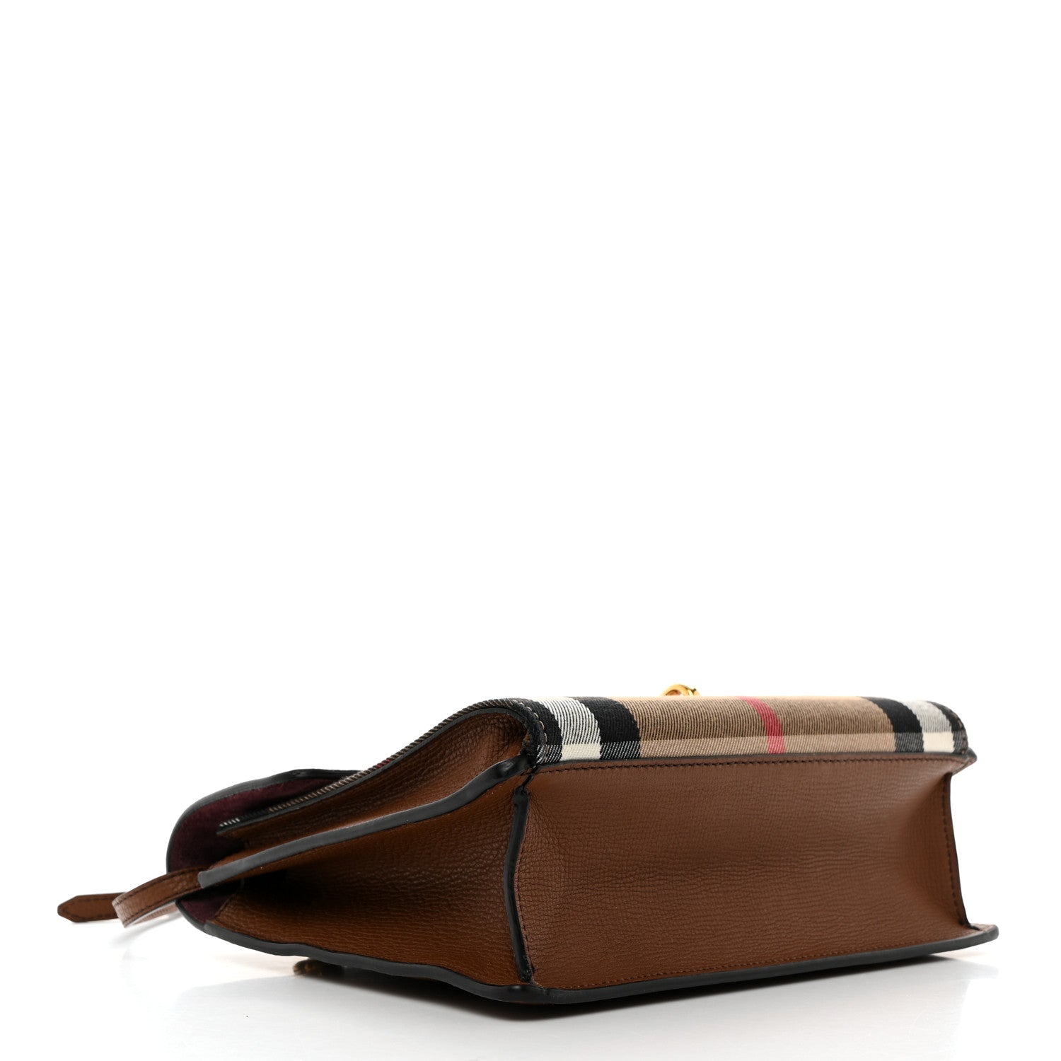 Burberry Derby Calfskin House Check Small Macken Crossbody Bag Tan 4 of 11