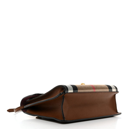 Burberry Derby Calfskin House Check Small Macken Crossbody Bag Tan 4 of 11