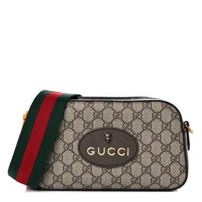 Gucci GG Supreme Monogram Web Neo Vintage Shoulder Bag Beige New Acero Crop 1 of 21