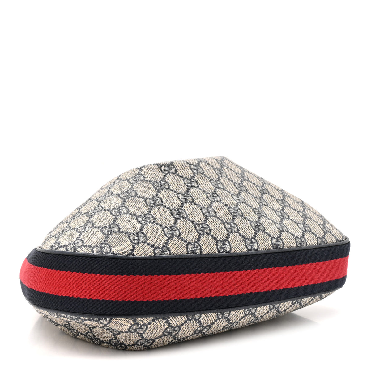 Gucci GG Supreme Monogram Textured Calfskin Web Large Attache Shoulder Bag Beige Blue 4 of 10
