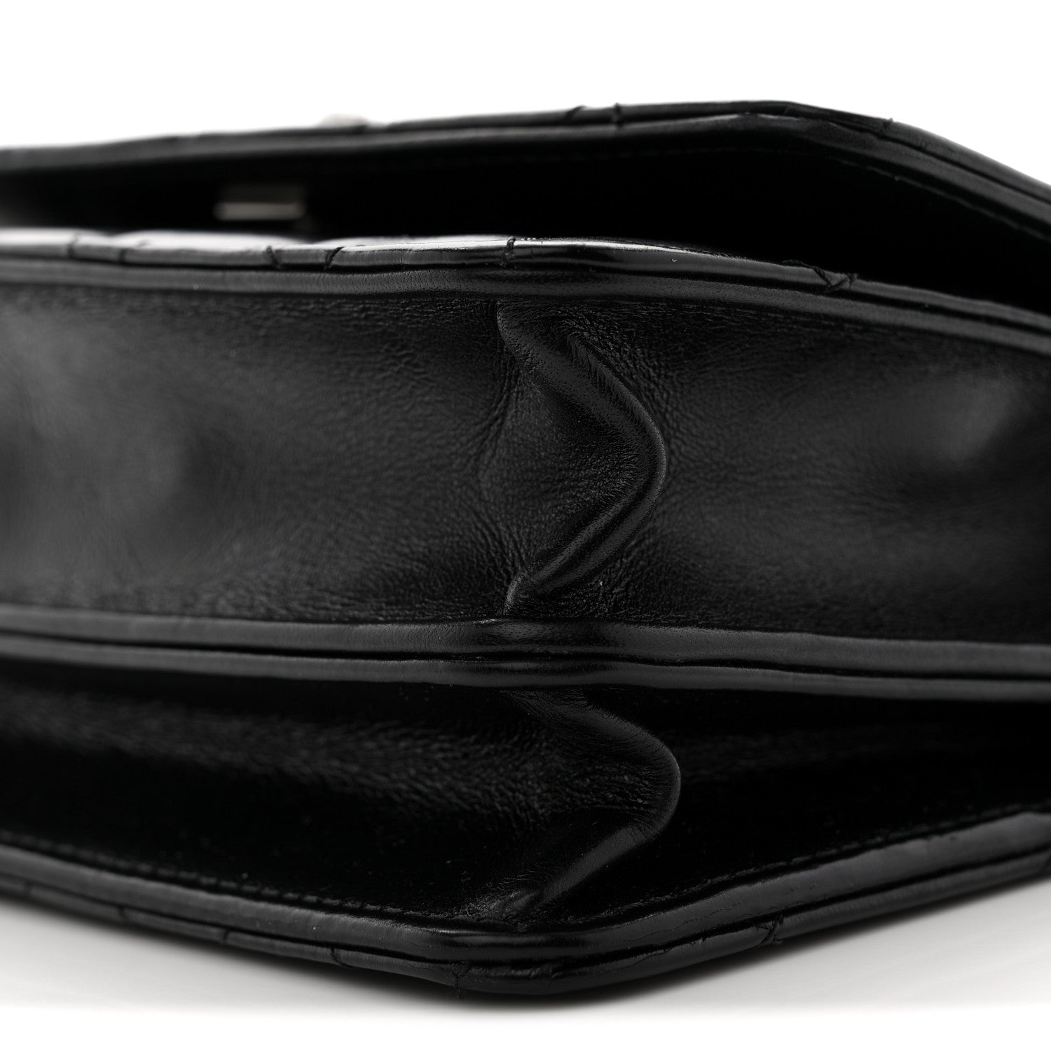 Chanel Shiny Crumpled Calfskin Crystal Quilted Precious Handle Clutch With Chain Black 10 of 10