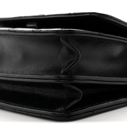 Chanel Shiny Crumpled Calfskin Crystal Quilted Precious Handle Clutch With Chain Black 10 of 10
