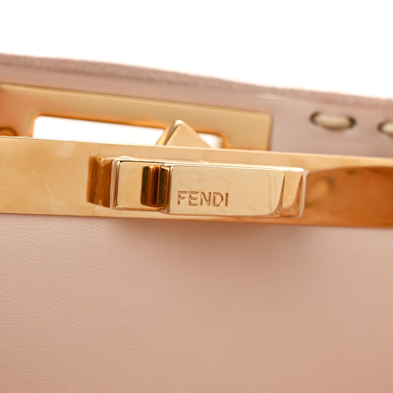 Fendi Curly Shearling Shiny Nappa Medium Peekaboo I SEE U Satchel Rosa Plaster 7 of 12