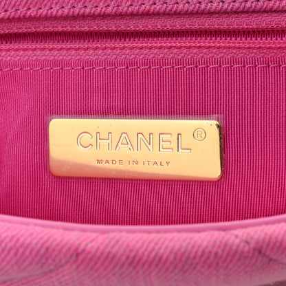 Chanel Denim Quilted Medium Chanel 19 Flap Neon Pink 6 of 10
