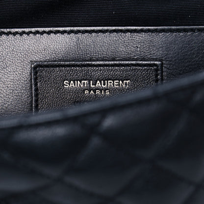 Saint Laurent Sheepskin Tri-Quilt Monogram Medium College Bag Black 6 of 16