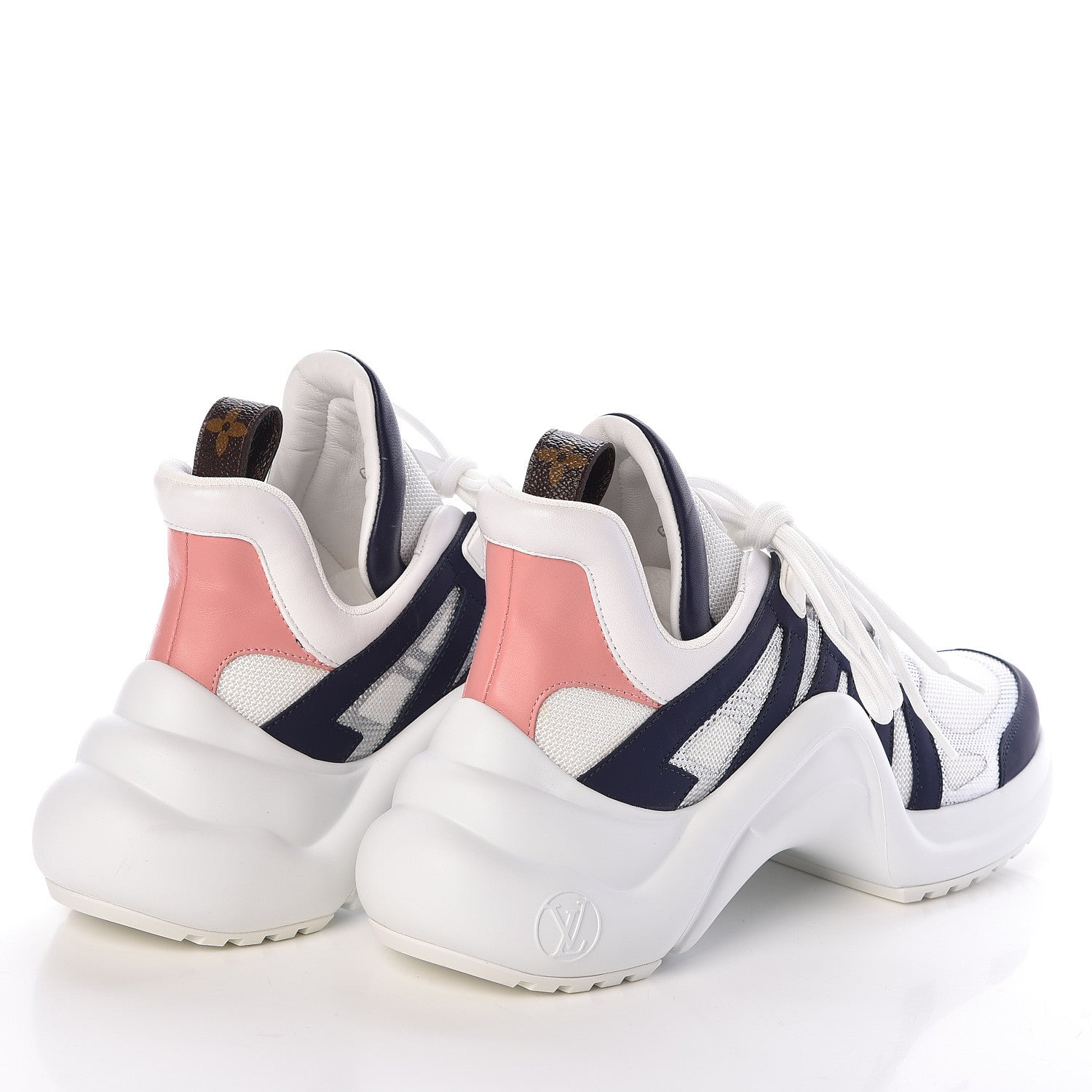 Louis Vuitton Calfskin Technical Nylon LV Archlight Sneakers 39 White Blue Pink 4 of 8