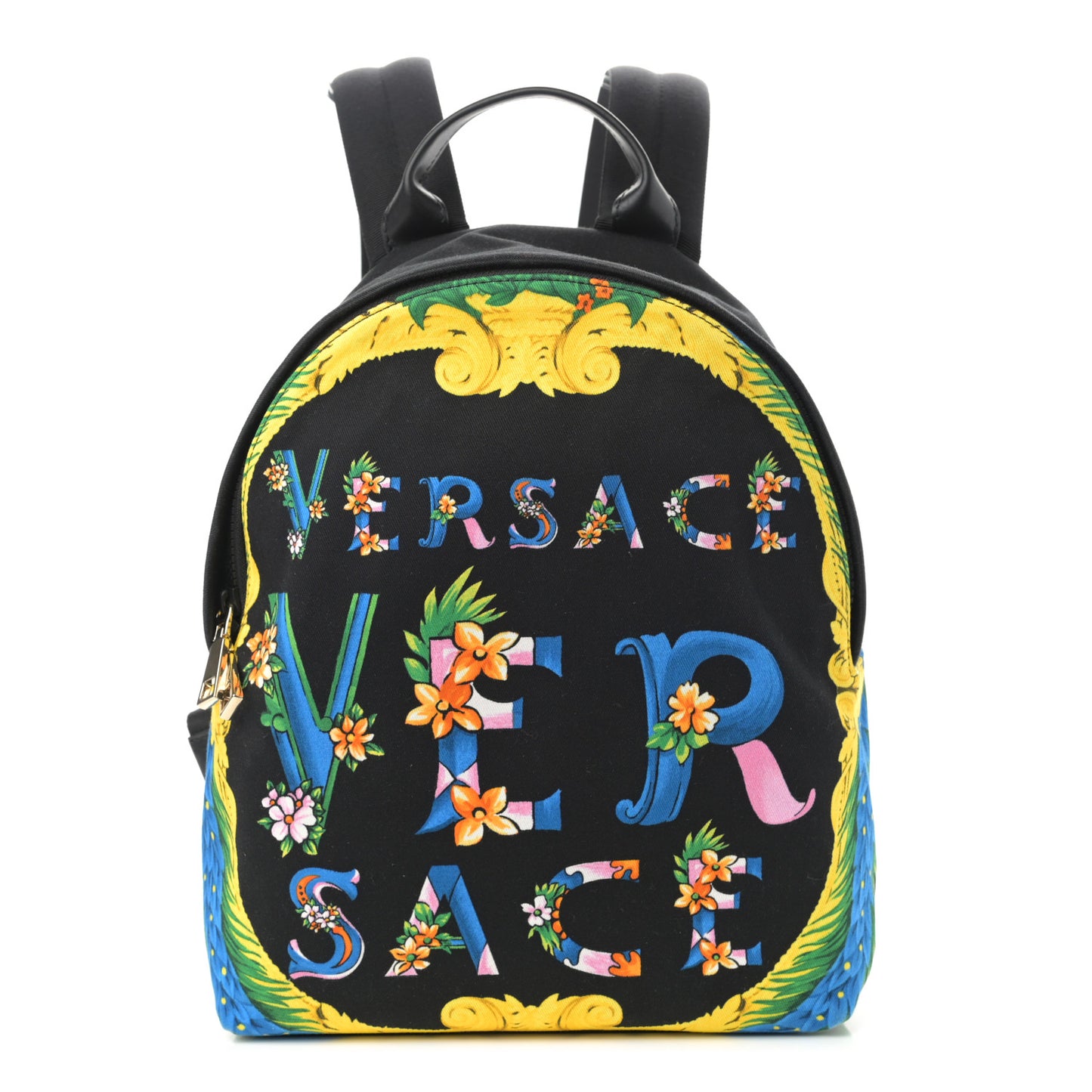 Nylon Print Backpack Black Multicolor