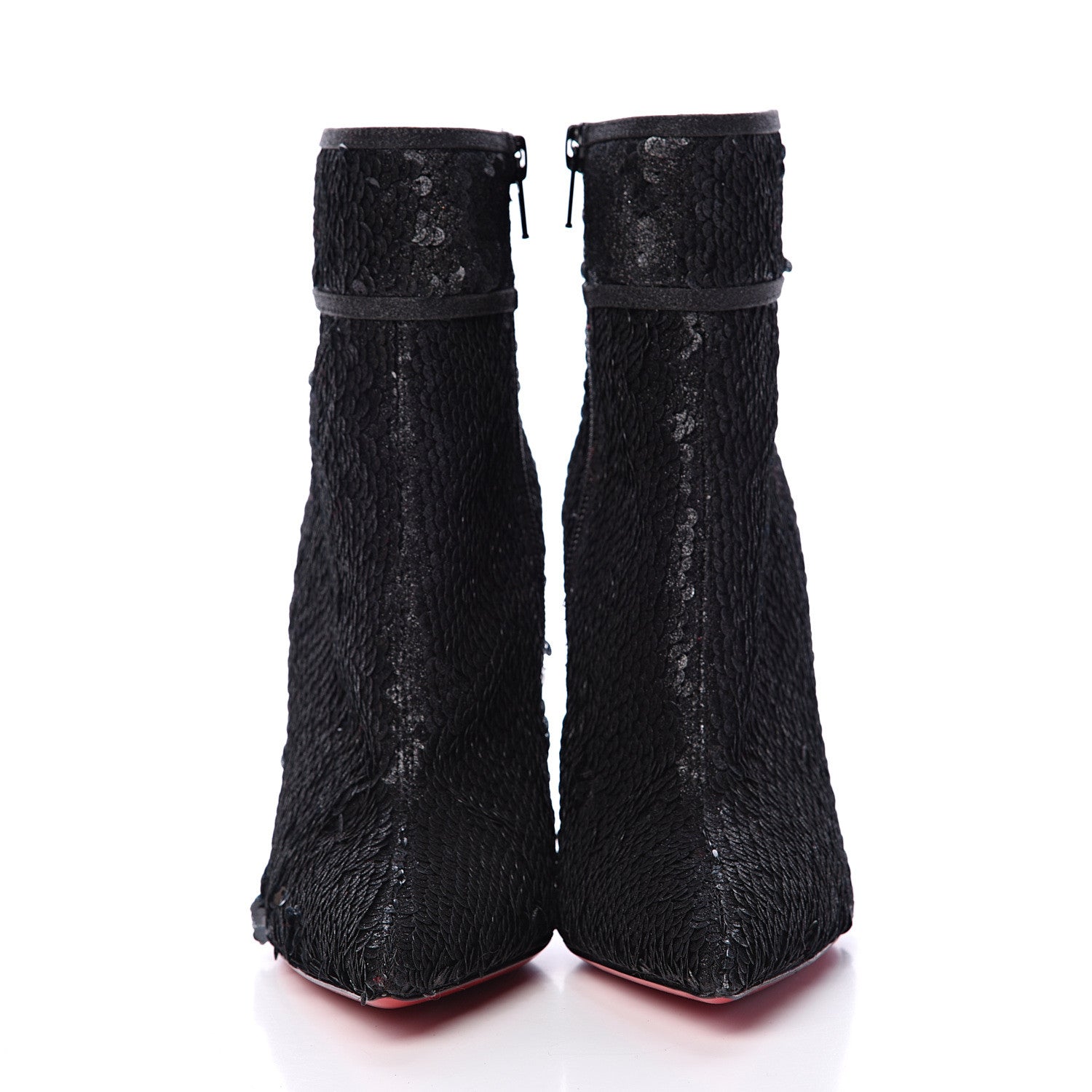 Christian Louboutin Calfskin Glitter Paillete Moulakate 100 Ankle Boot 35.5 Charbon 2 of 11