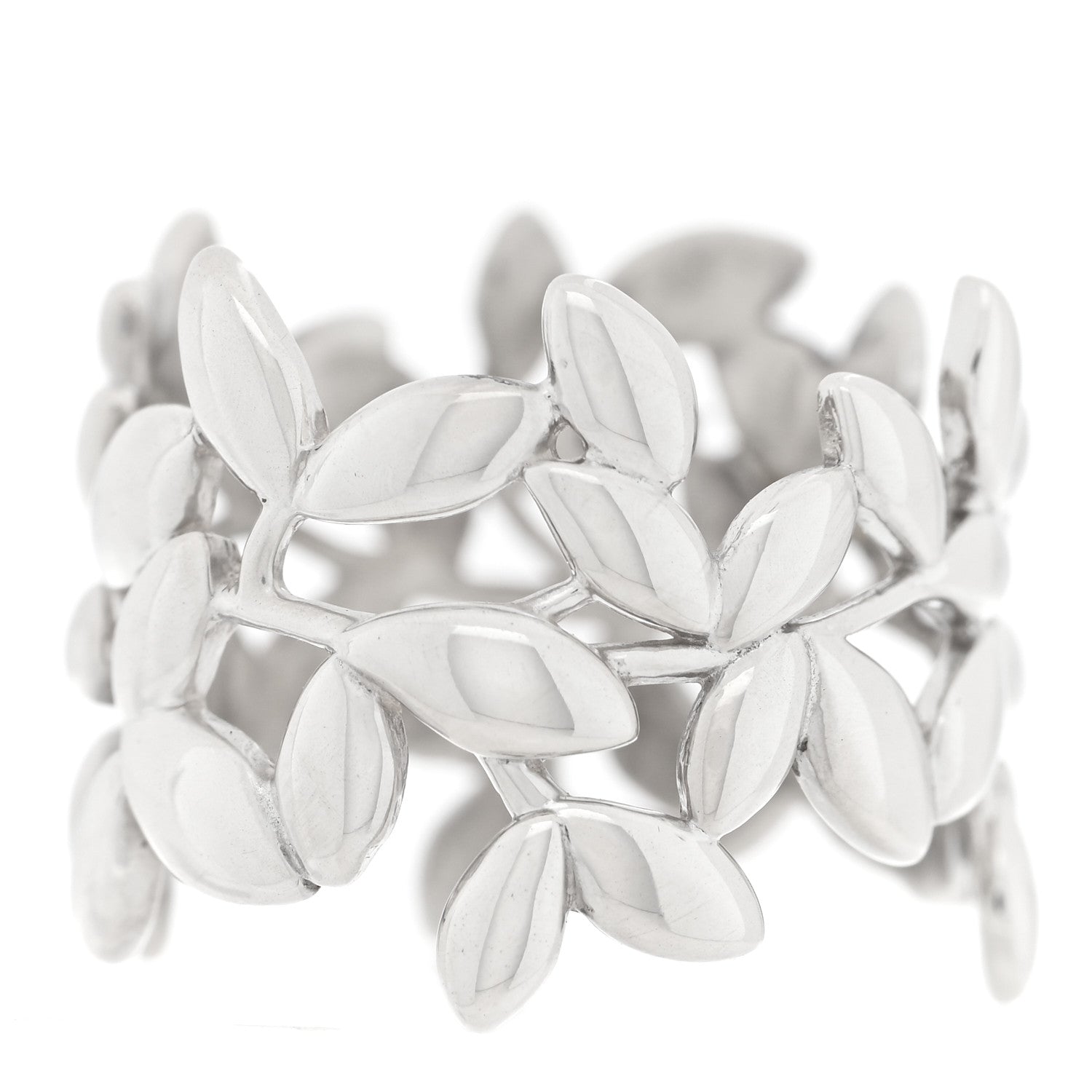 Tiffany Sterling Silver Wide Paloma Picasso Olive Leaf Band Ring 54 7 3 of 4