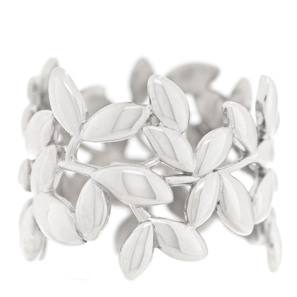 Tiffany Sterling Silver Wide Paloma Picasso Olive Leaf Band Ring 54 7 3 of 4